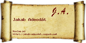 Jakab Adeodát névjegykártya